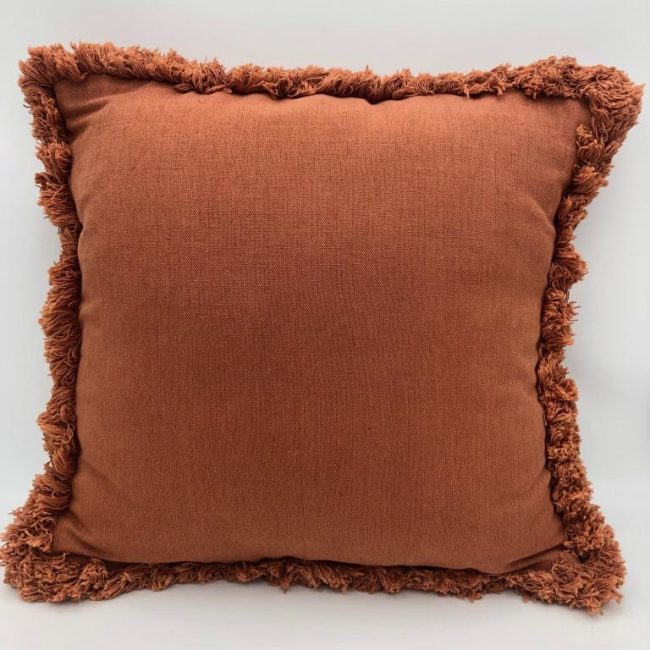 Lido Fringed Rust Cushion