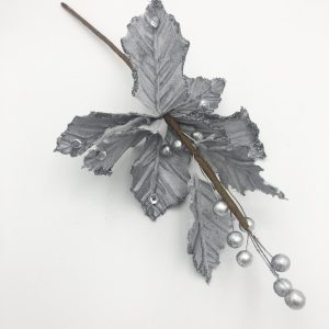 Silver Flower/Berries Tree Pick