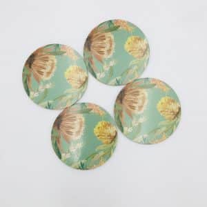 Moama Green Round Coaster Set 4