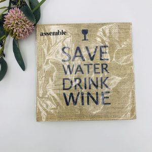 Save Water Drink Wine Napkin
