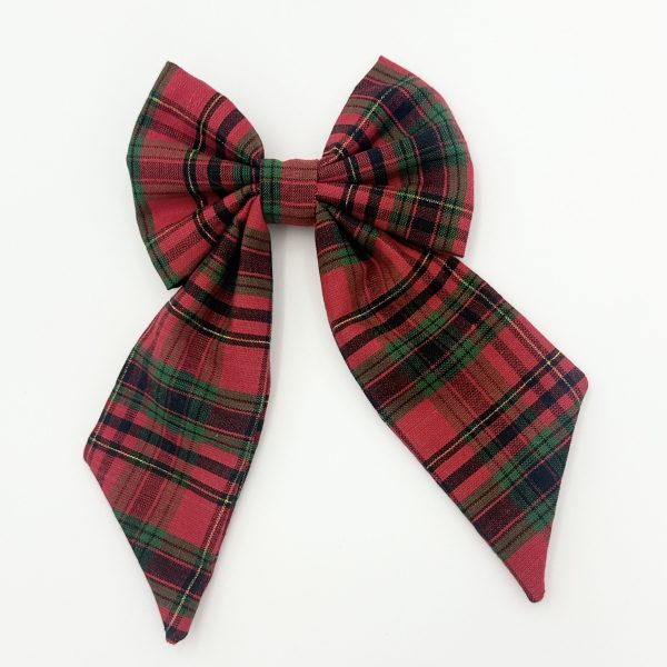 Red Plaid Hair Bow
